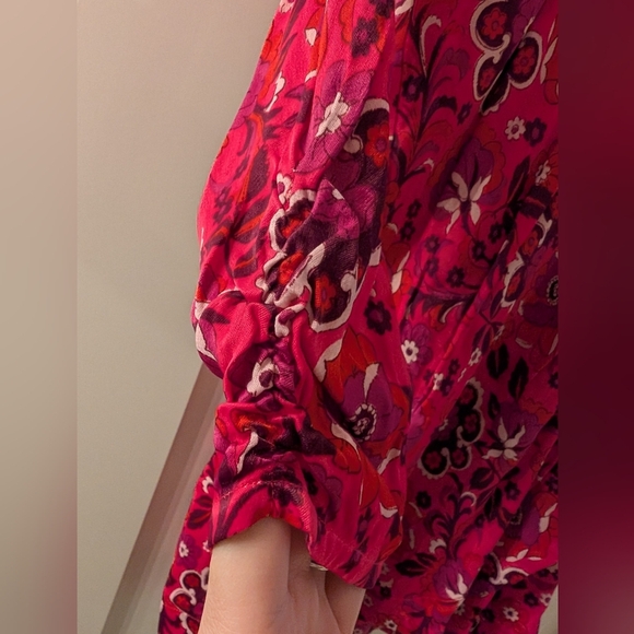 Maeve by Anthropologie Wrap Dress Pink Floral Long Sleeve - Picture 6 of 7
